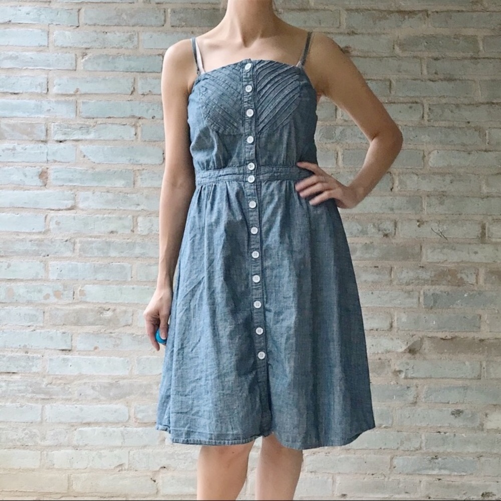 7 For All Mankind Blue Midi Dress